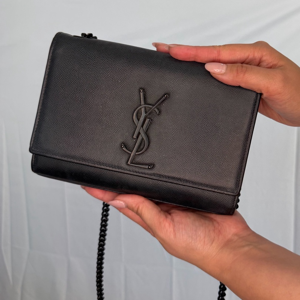 Saint Laurent Kate black grained leather small crossbody bag - Picture 3 of 16